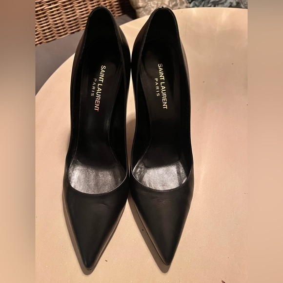 YVES SAINT LAURENT PARIS 105 Pumps CLASSIC Black Seta Calf YSL 39.5 w/Box & Bag - Picture 14 of 14